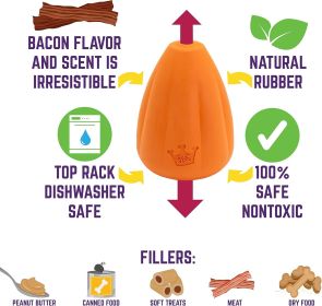 Chew King by Mammoth Premium Treat Dog Toy, Extremely Durable Natural Rubber Toy, Bacon Flavored Dog Treater, Orange MediuM Chew King by Mammoth Premium Treat Dog Toy, Extremely Durable Natural Rubber Toy, Bacon Flavored Dog Treater, Orange MediuM